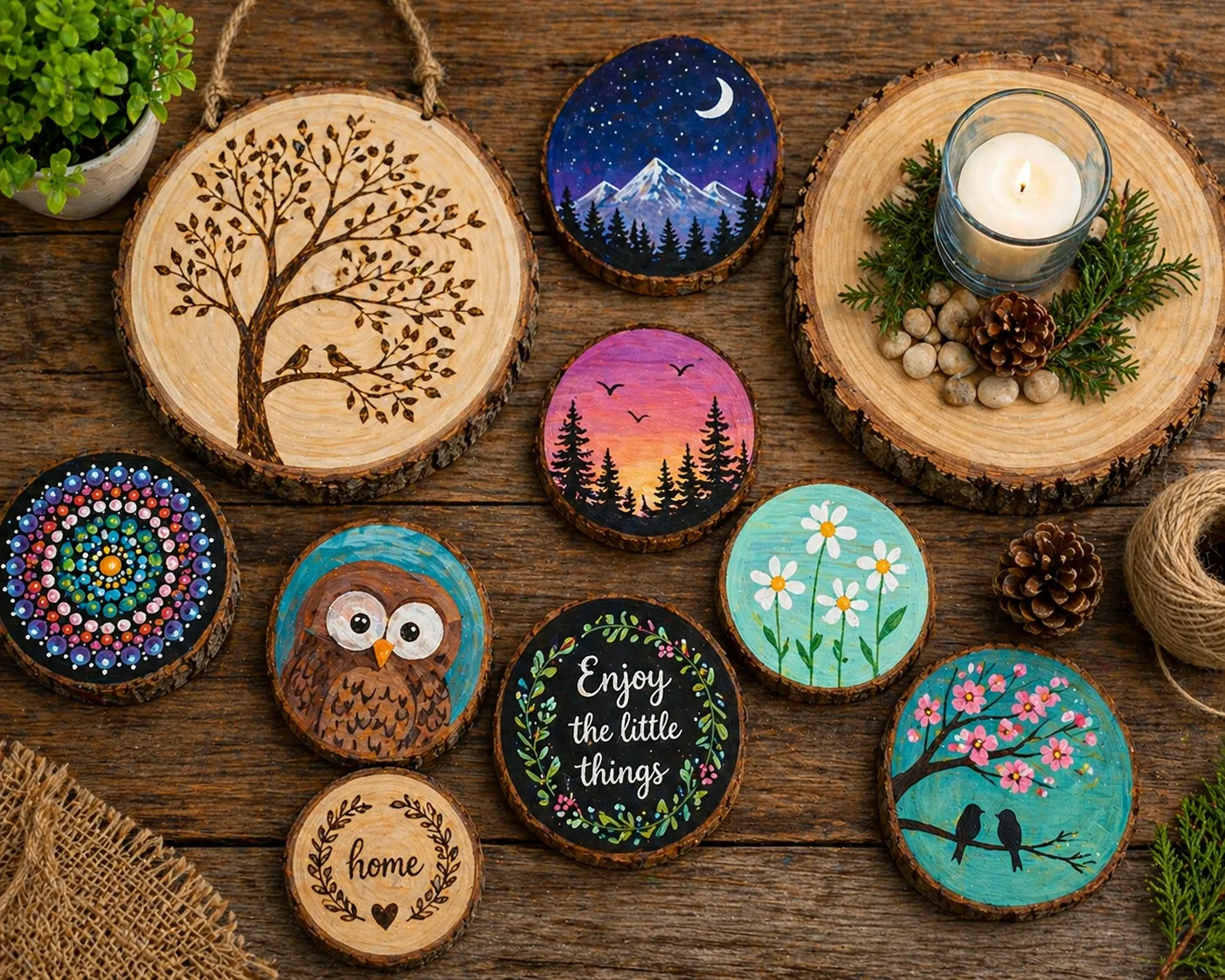 craft wood slices