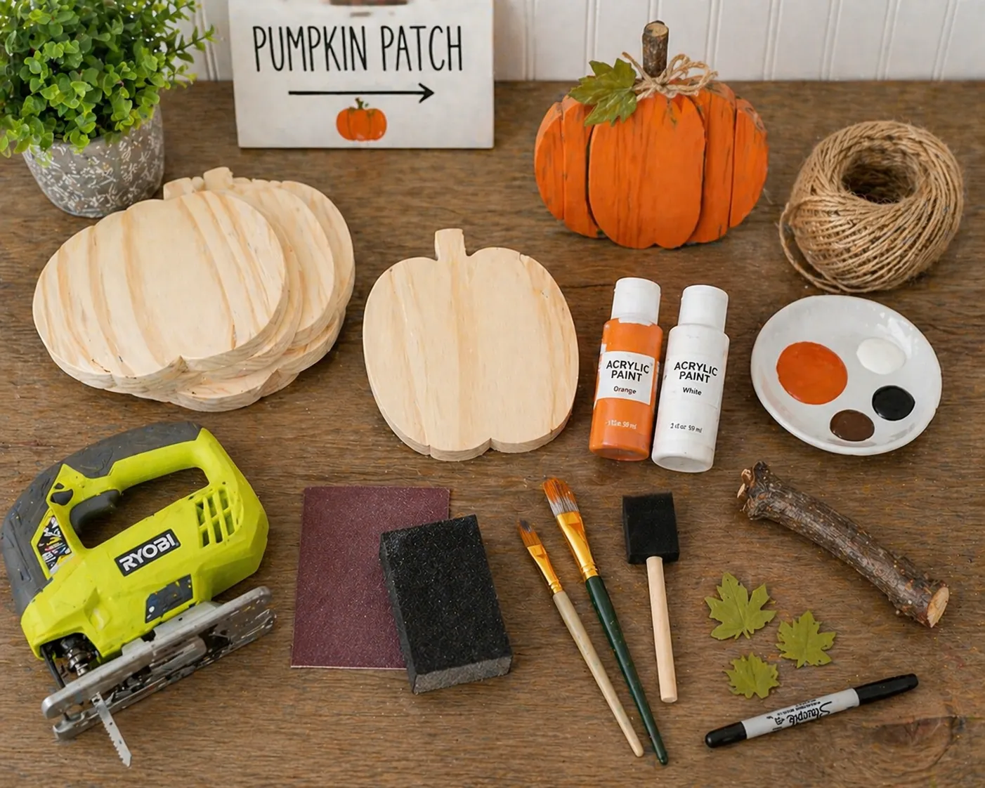 craft wooden pumpkins