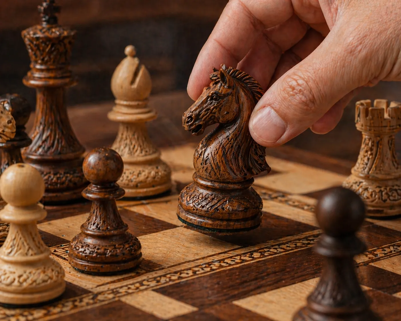 hand crafted chess set