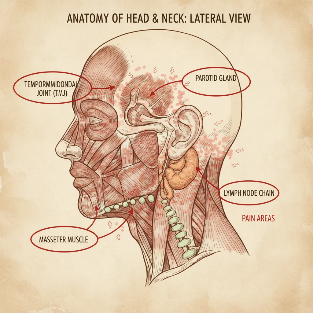 pain under ear behind jaw bone left side