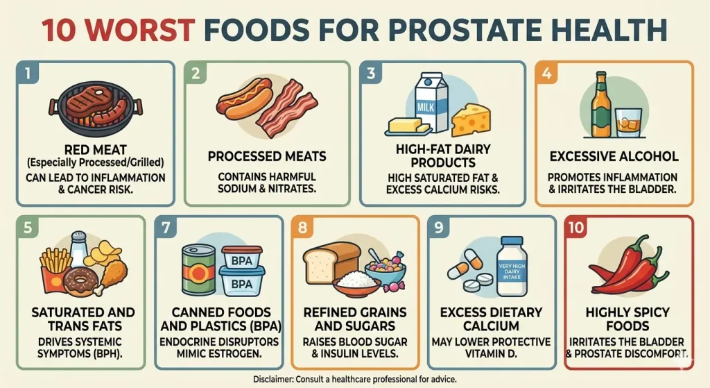ten worst foods for prostate health